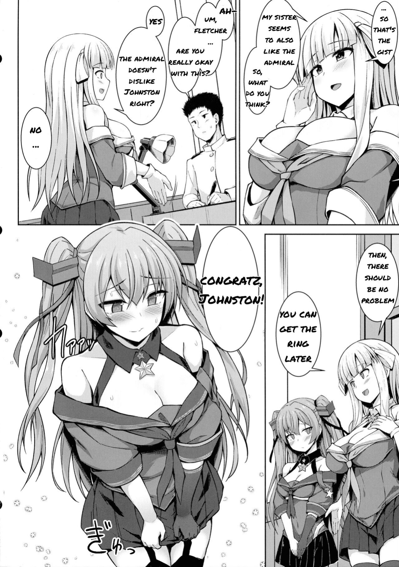 (C99) [Sirotaruto (Kami-ba Kotaru)] Sankyuu-chuu no Fletcher ni Johnston ga Kuwawatte Futari de Aka-chan o Ninshin suru Hon (Kantai Collection -KanColle-)