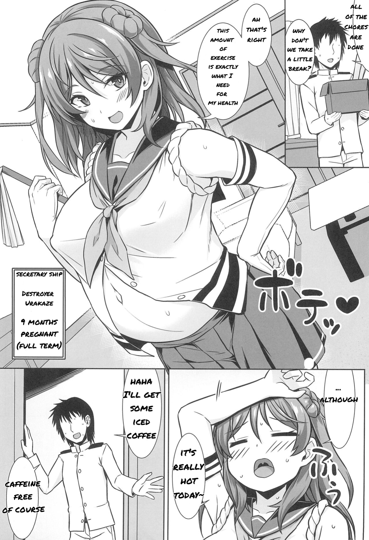 (C102) [Shirotaruto (Kamiba Kotaru)] Urakaze-chan ga Ippai Bonyuu Ecchi shite Shussan shite kureru Hon (Kantai Collection -KanColle-)