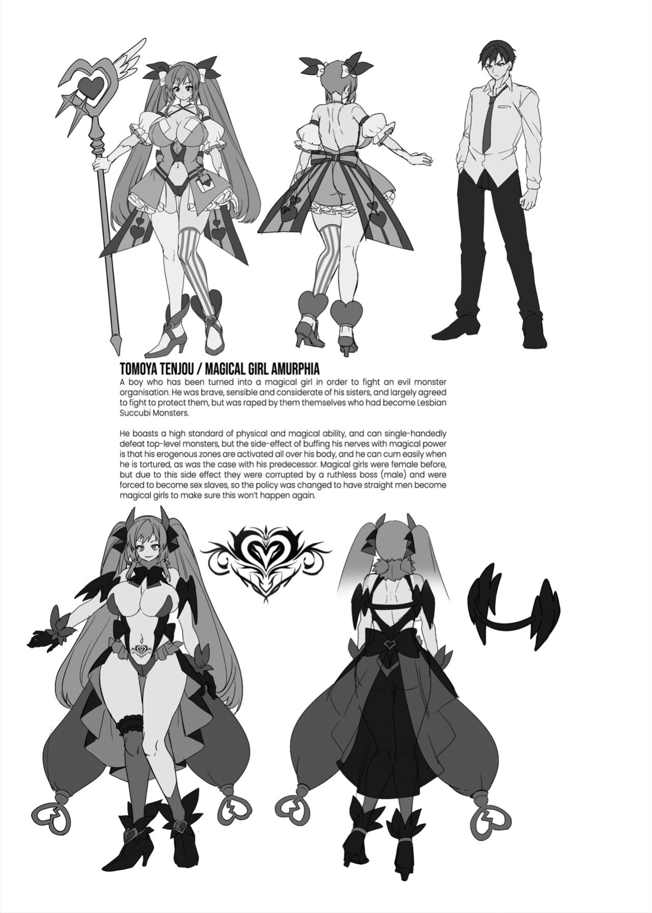 [Hawk Bit (Kouji)] Ani (Mahou Shoujo) vs Imouto (Les Succubus Kaijin) | Older Brother (Magical Girl) vs Little Sisters (Lesbian Succubi Monsters) [Black Grimoires]
