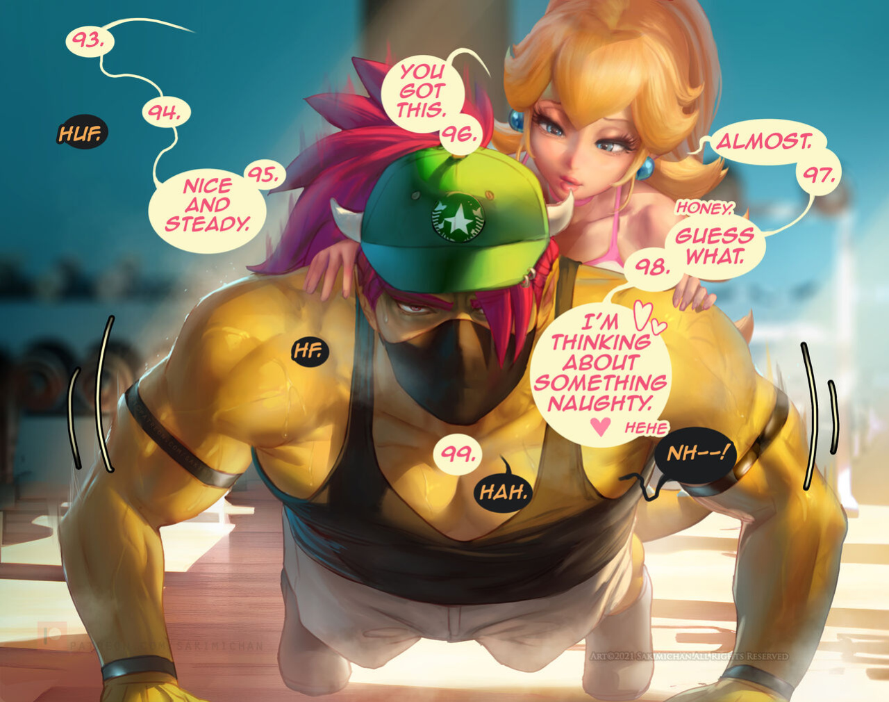 [Sakimichan] Princess Peach Gym Days