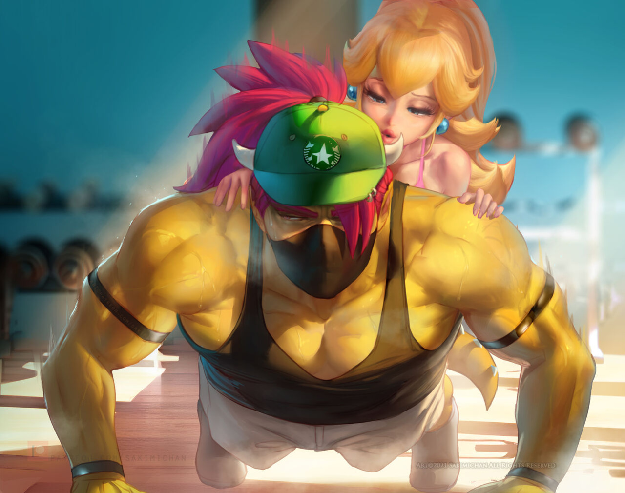 [Sakimichan] Princess Peach Gym Days
