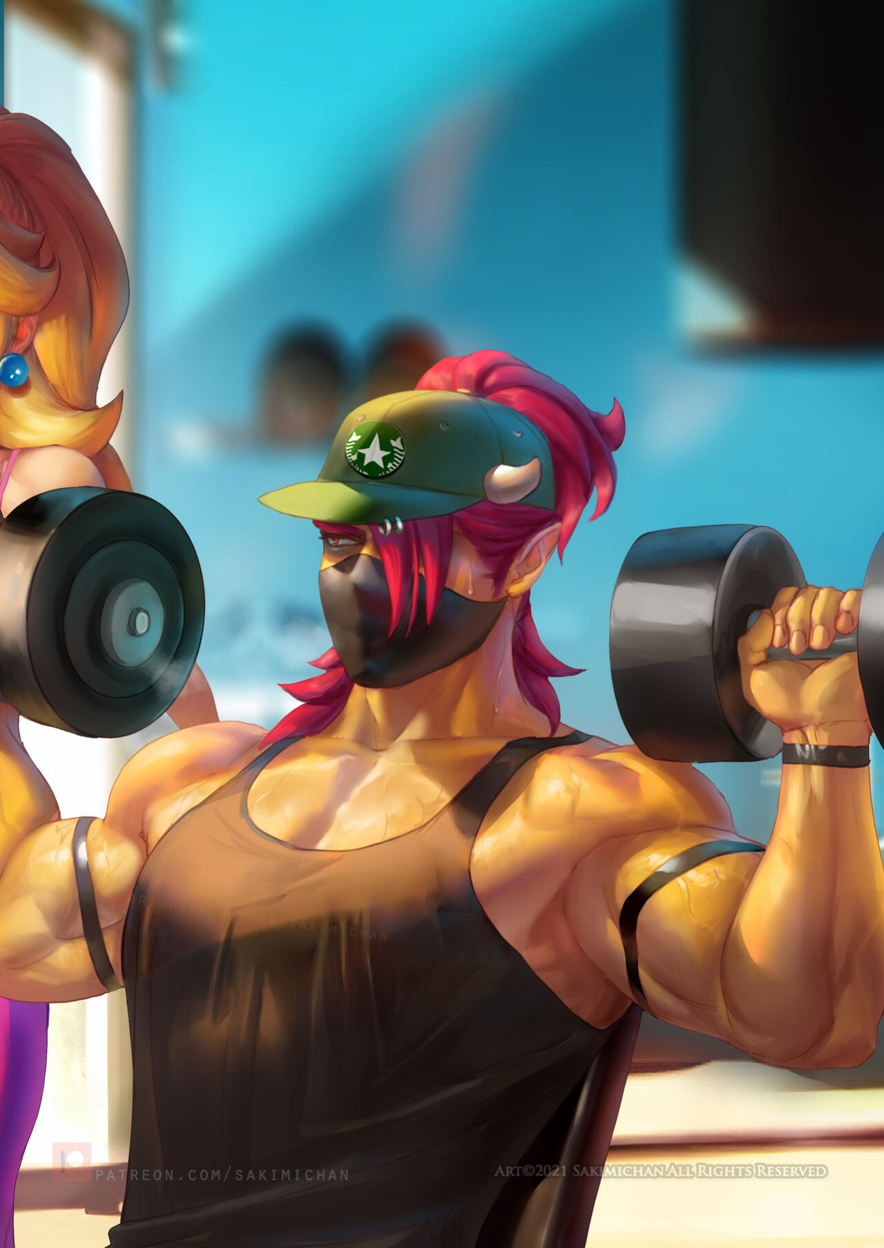 [Sakimichan] Princess Peach Gym Days