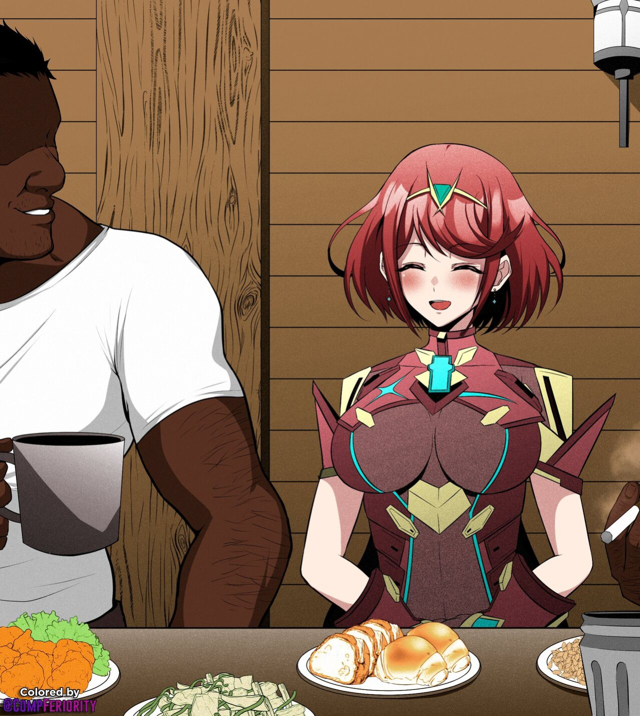 [Eruu] Ippuku Morareta Homura | Dinnertime Pyra (Xenoblade Chronicles 2) [Colorized]