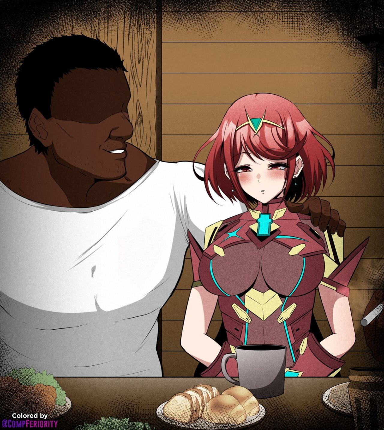 [Eruu] Ippuku Morareta Homura | Dinnertime Pyra (Xenoblade Chronicles 2) [Colorized]