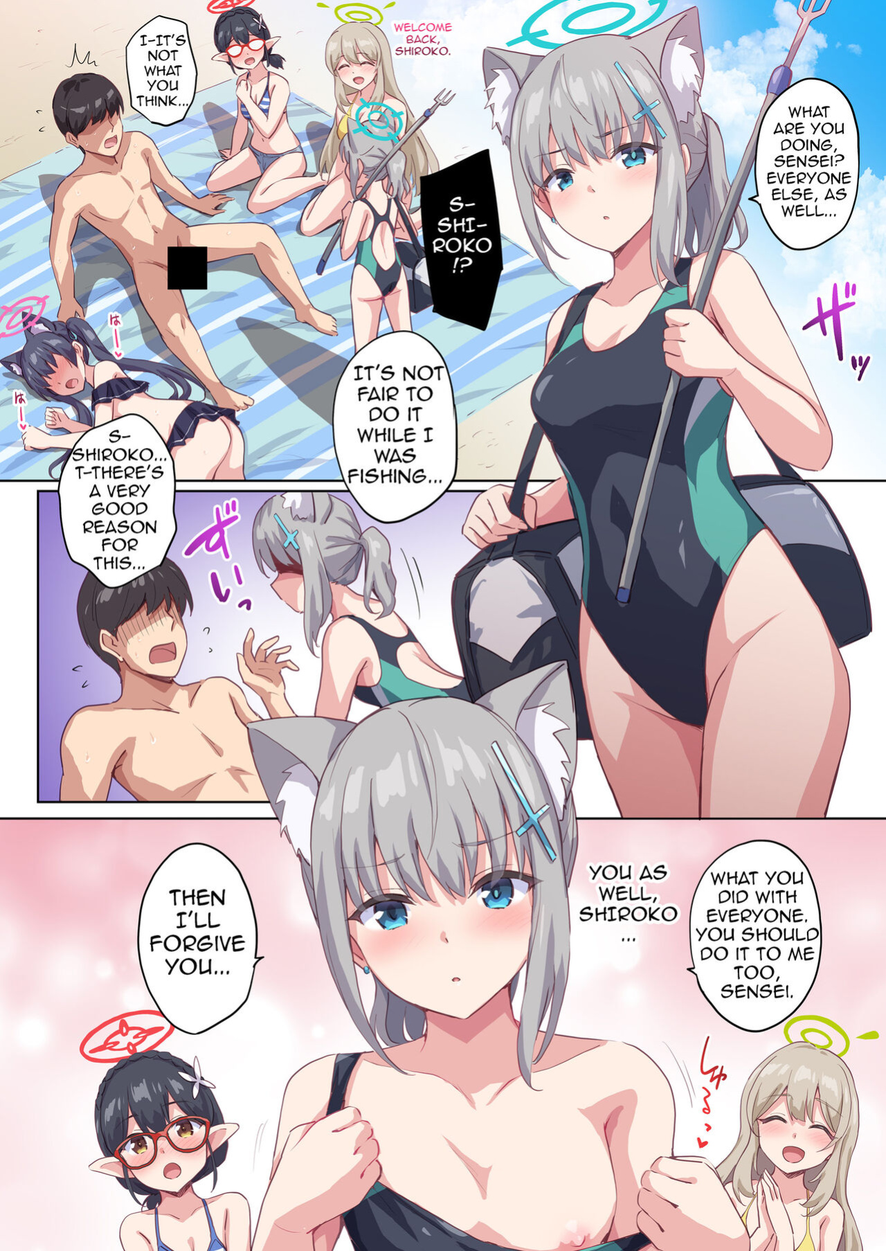 (C101) [54BURGER (Marugoshi)] A book about having sex with all of the Abydos students in their swimsuit.(Blue Archive) (Shiririn)