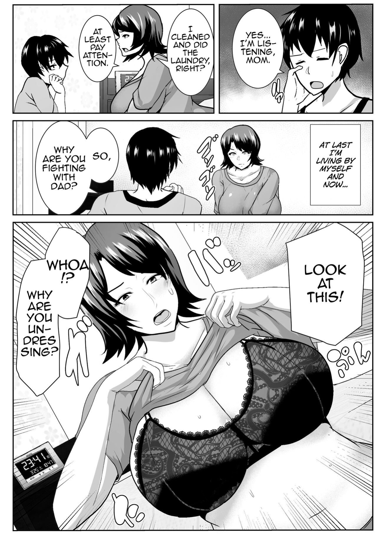 [Akikan (ox Akikan ox)] Iede Shite Kita Kaa-san ga Erosugiru | My Runaway Mom is Way Too Erotic [MrBubbles]