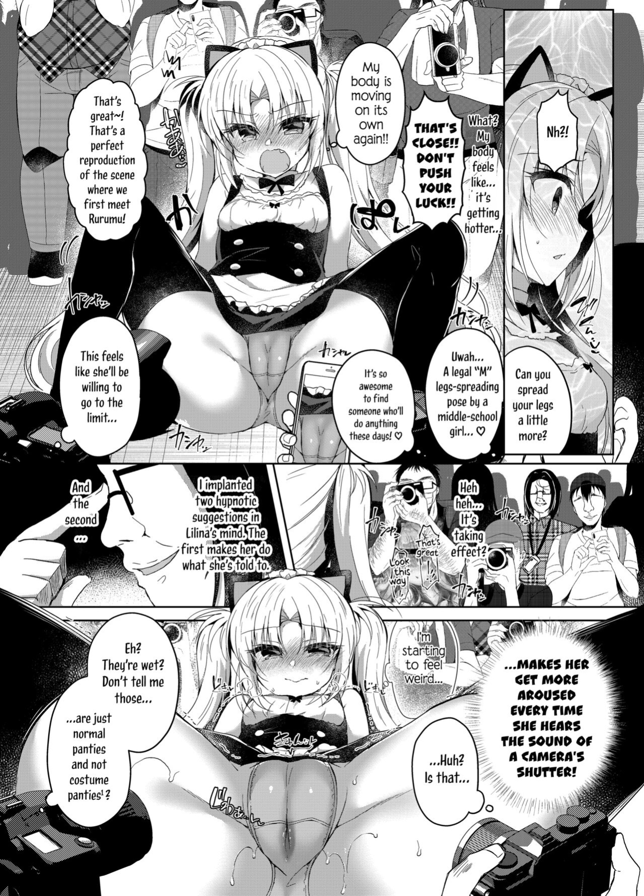[Lonely Church (Suzunone Rena)] Namaiki Mesugaki ni Cosplay Shikan de Saimin Seisai | A Sassy Female Brat Hypnotized and Punished with Cosplay Voyeurism