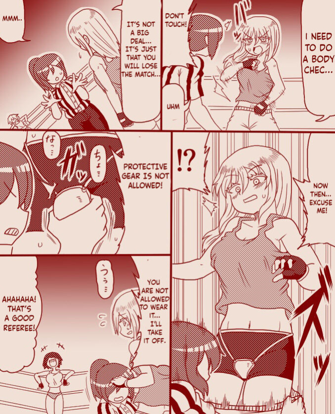 A futanari girl gets her balls hurt during body check
