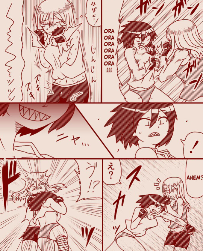 A futanari girl gets her balls hurt during body check