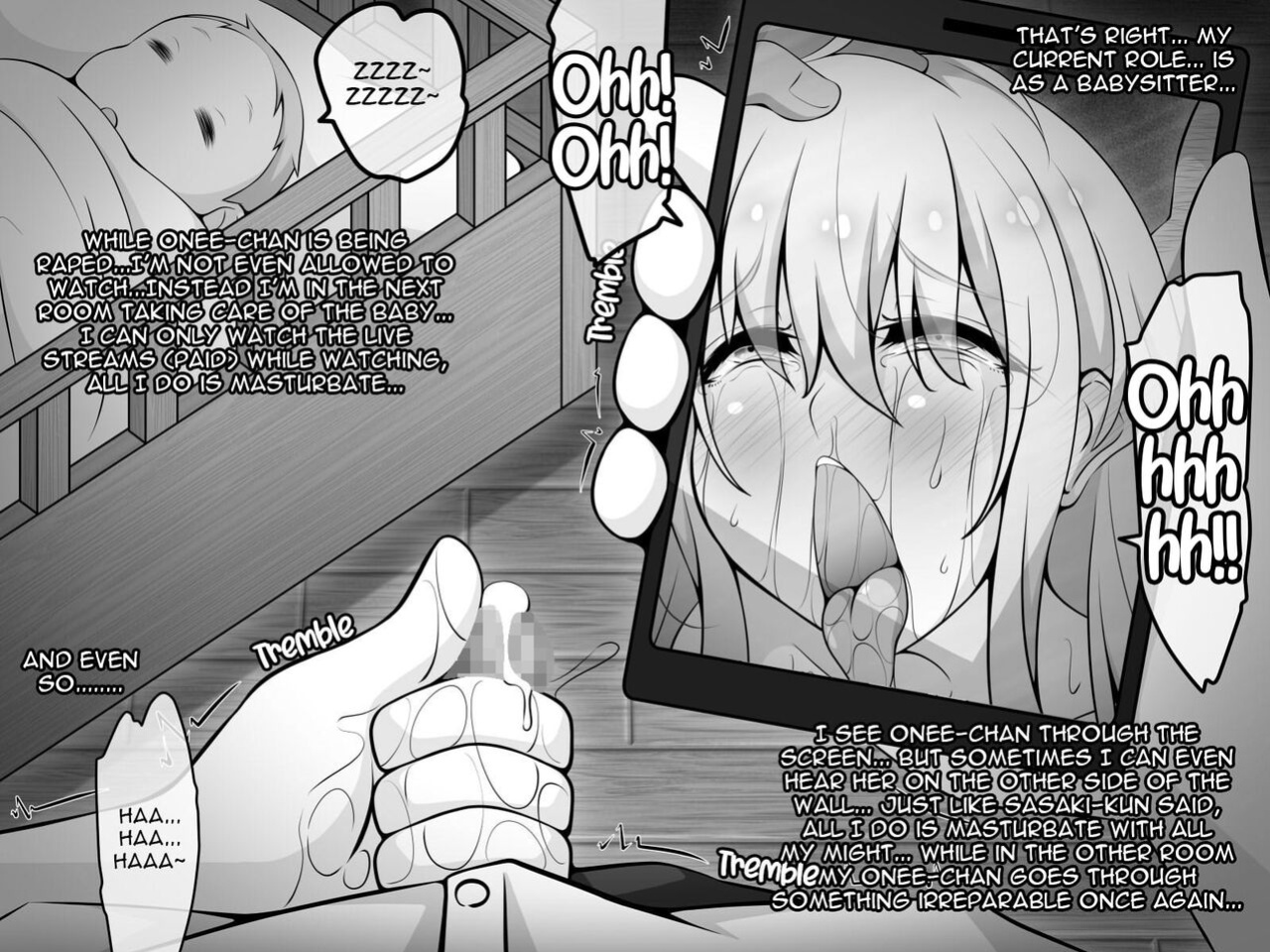 [530 (Mk-Co)] Akogare no Onee-chan ga Netorareru Kouhen ~Suiminkan no Ketsumatsu... Ninshin Botebara Soshite Shussan~ [SFX translation]