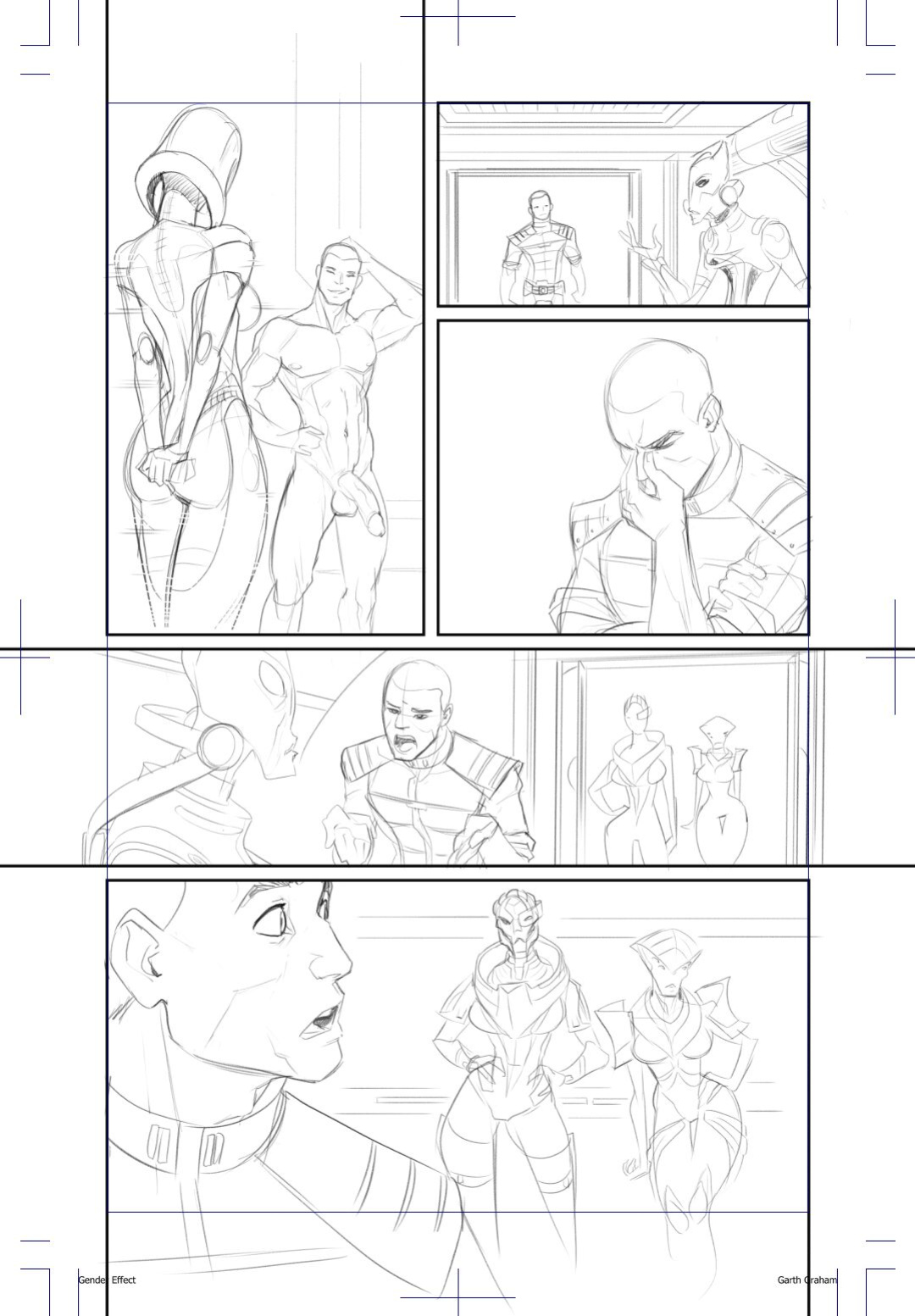 [TemporalWolf (Garth Graham)] Gender Effect (Mass Effect 3) (+pencils/inks)