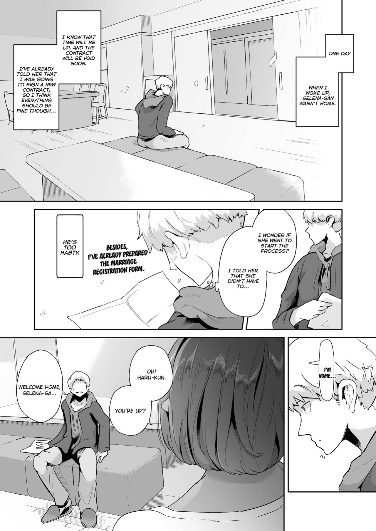 [Noumusai (Miyashiro Yousuke)] Mucchiri Dekachichi Dark Elf no Oba-san to Icha Love Fudeoroshi Seikatsu | Lovey-dovey Devirginization Life with a Big Titty Middle Aged Dark Elf Woman [Hairy Version]