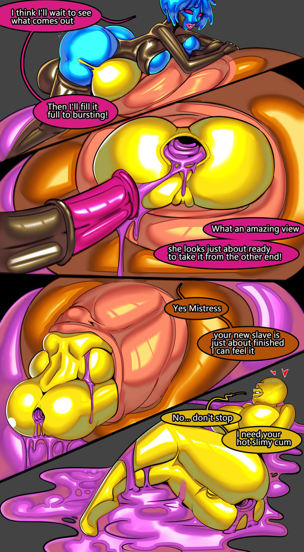 Slime Girls updated (illustration by Zxc, color by tesan & story by Frostbyte)