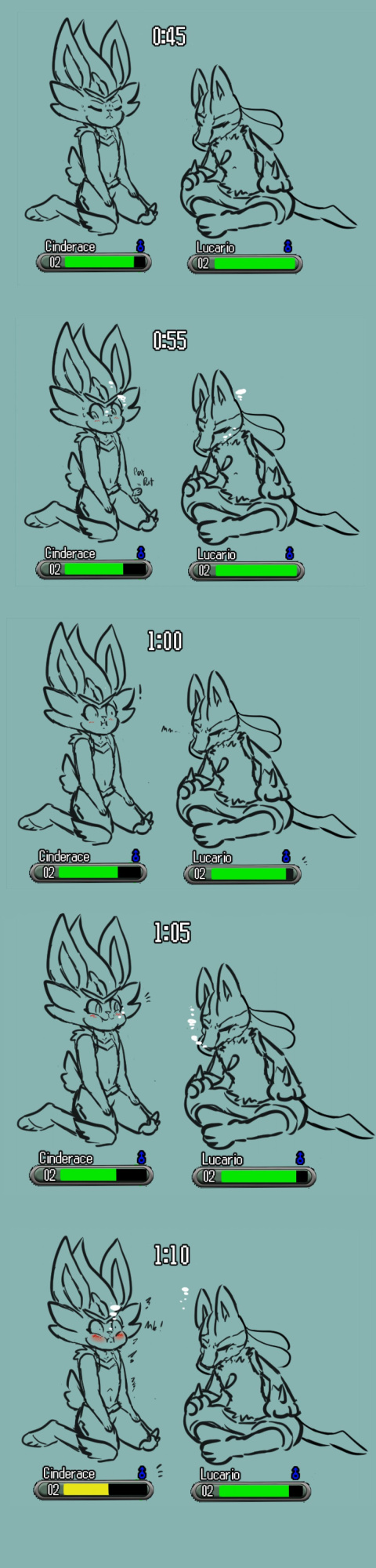 [SirenQueenPan (Pokepan11)] Cinderace VS Lucario! Breathhold Battle!