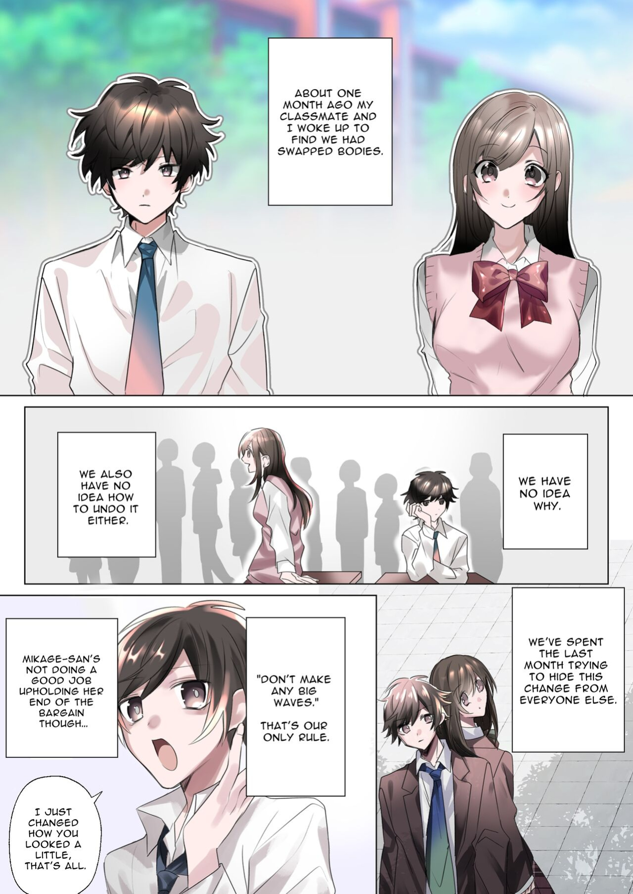 [ENG Ver.] My Erotic Love Triangle Relationship After Bodyswapping With A Classmate!?
