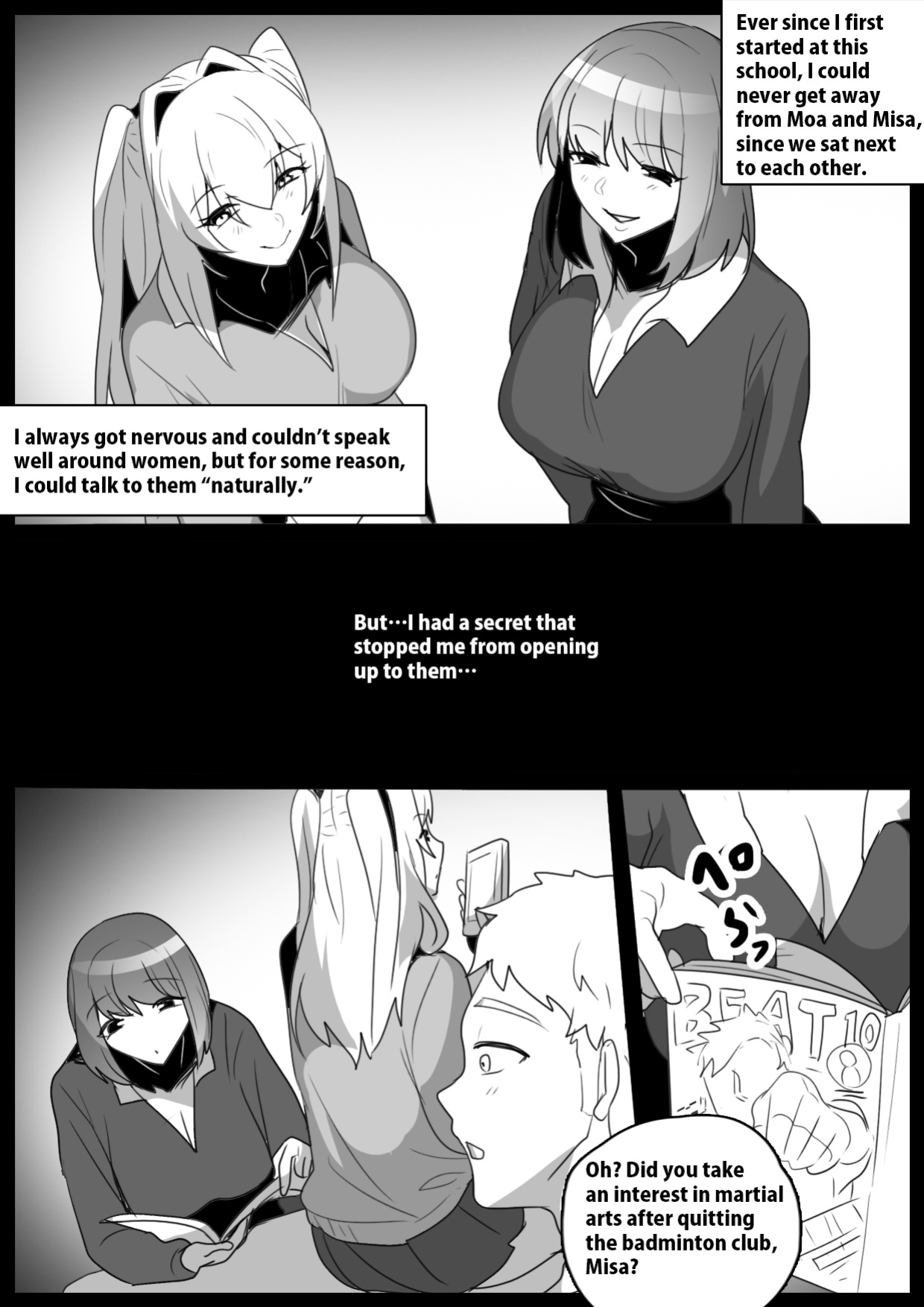 [The Nation of Head Scissors (kubi4, Toppogi)] Onaji Class no Onna Tomodachi ni Maso Bare shite, Sandbag Dorei ni Otosareta Hanashi. | Turned into a punching bag slave by two girls in my class who found out I was a masochist