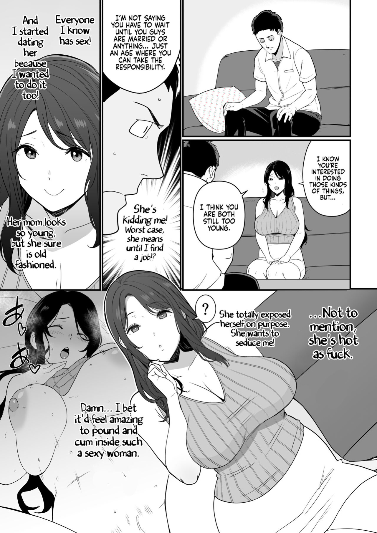 [Nagaremono (Ando Ryu)] Kanojo no Mama ga H Sugite Gaman Dekinai | My Girlfriend’s Mom is so Sexy that I Can’t Hold Back [Coffedrug]