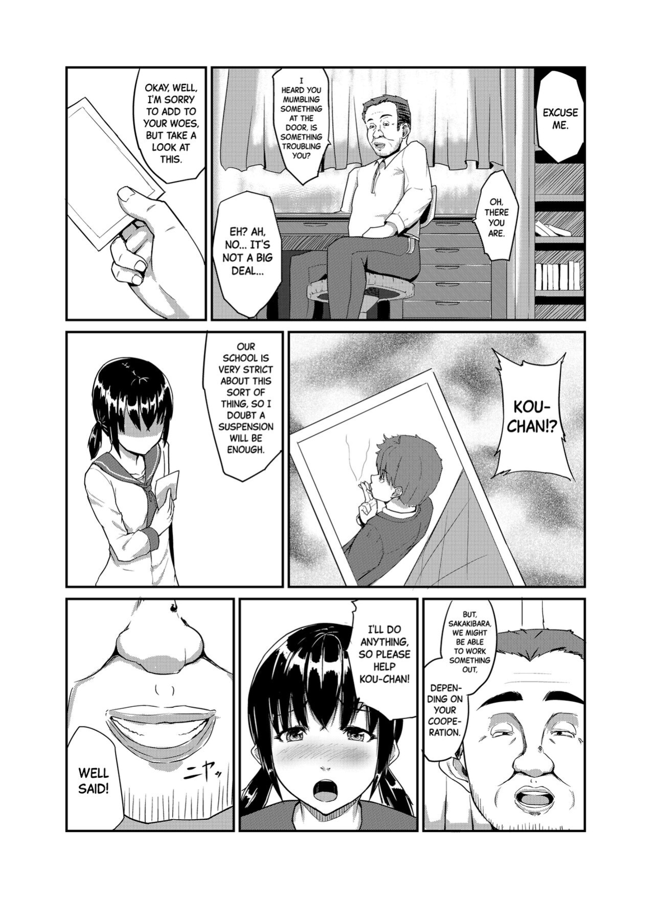 [Chonmage Teikoku (Magekichi)] Chuunen Kyoushi ni Netorareta Osananajimi | Childhood Friend Cuckolded by a Middle-aged School Teacher [Black Grimoires]