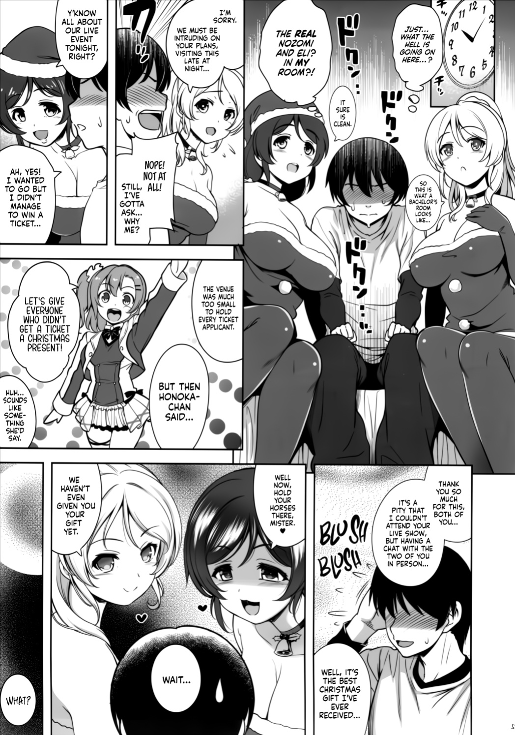 (C87) [Goromenz (Yasui Riosuke)] NozoEri Santa ni Shiboritorare'mas - Merry Squeezmas with Nozomi and Eli (Love Live!) [head empty]