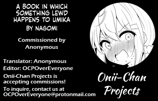 (C102) [Izumi no Miyako (Nagomi Yayado)] Umiko-San ga Ecchi na Me ni Au Hon | A Book in Which Something Lewd Happens to Umika [Onii-chan Projects]