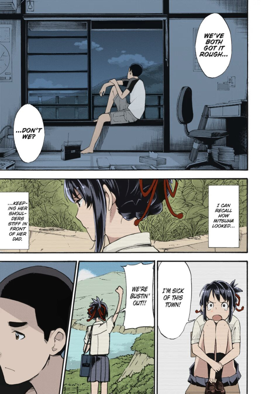 Kimi no Na wa. - & and & - Mitsuha Miyamziu & Teshigawara Katsuhiko (Coelacanth) (colored by mikakucoloring)