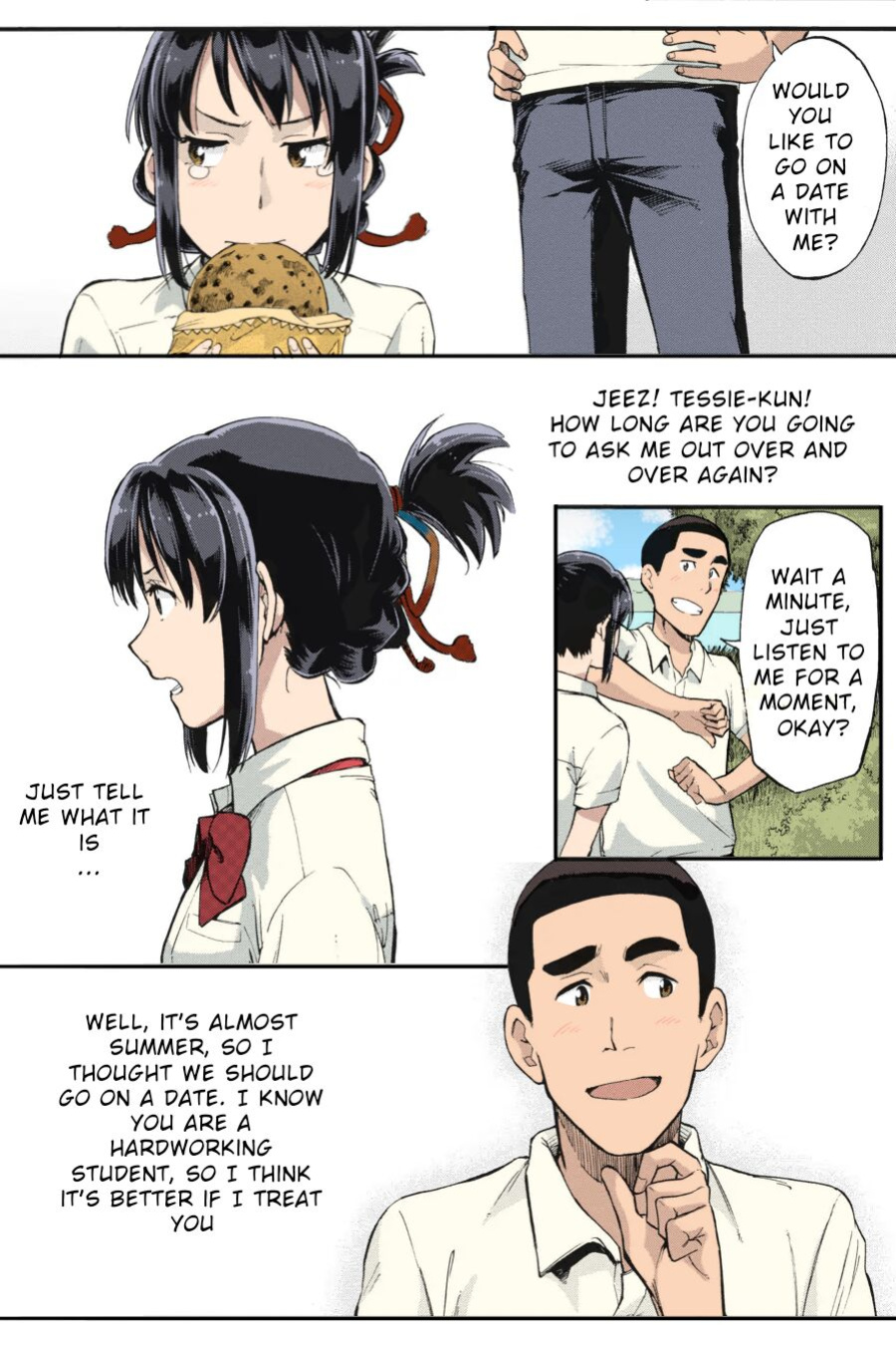 Kimi no Na wa. - & and & - Mitsuha Miyamziu & Teshigawara Katsuhiko (Coelacanth) (colored by mikakucoloring)