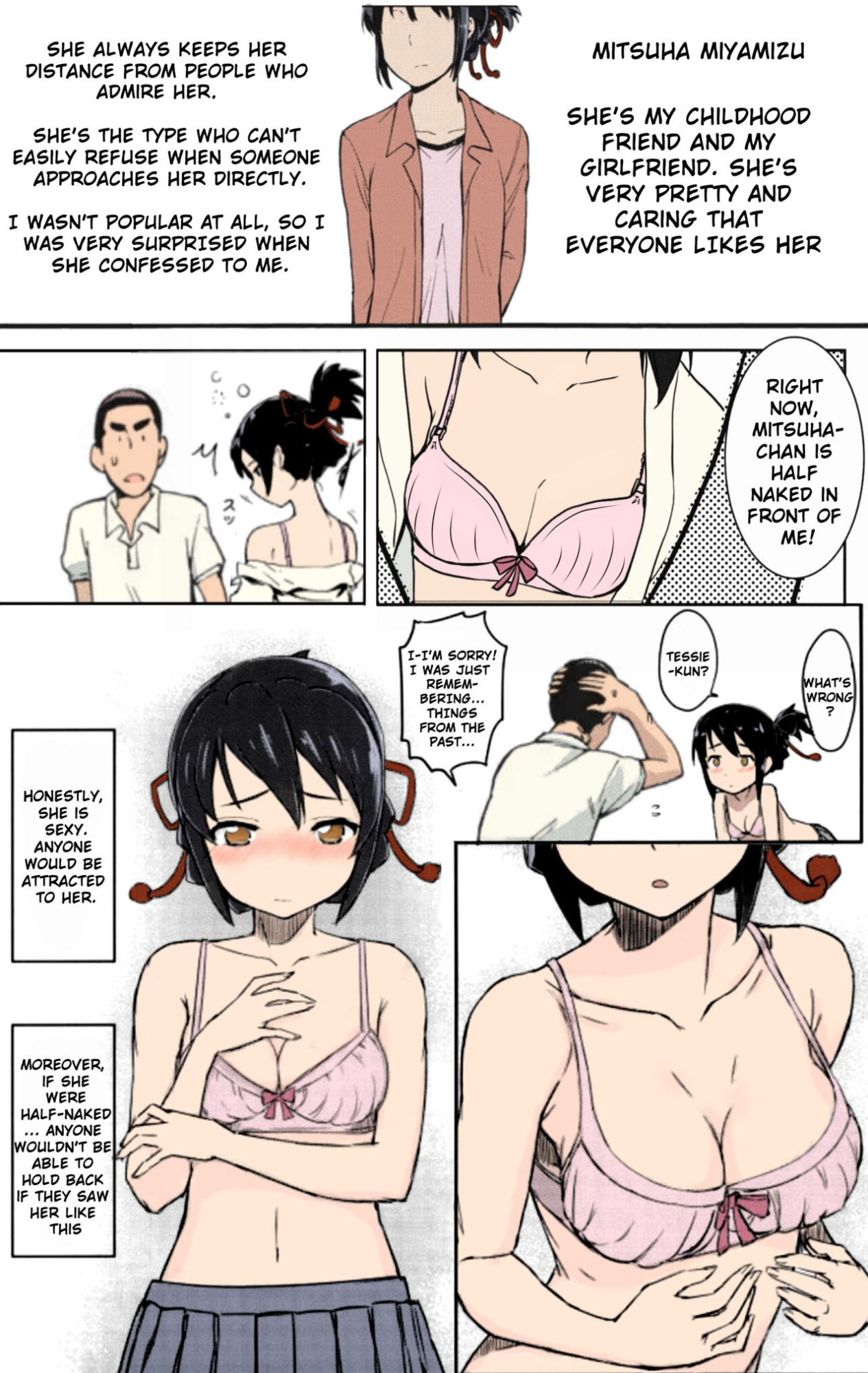 Kimi no Na wa. - & and & - Mitsuha Miyamziu & Teshigawara Katsuhiko (Coelacanth) (colored by mikakucoloring)