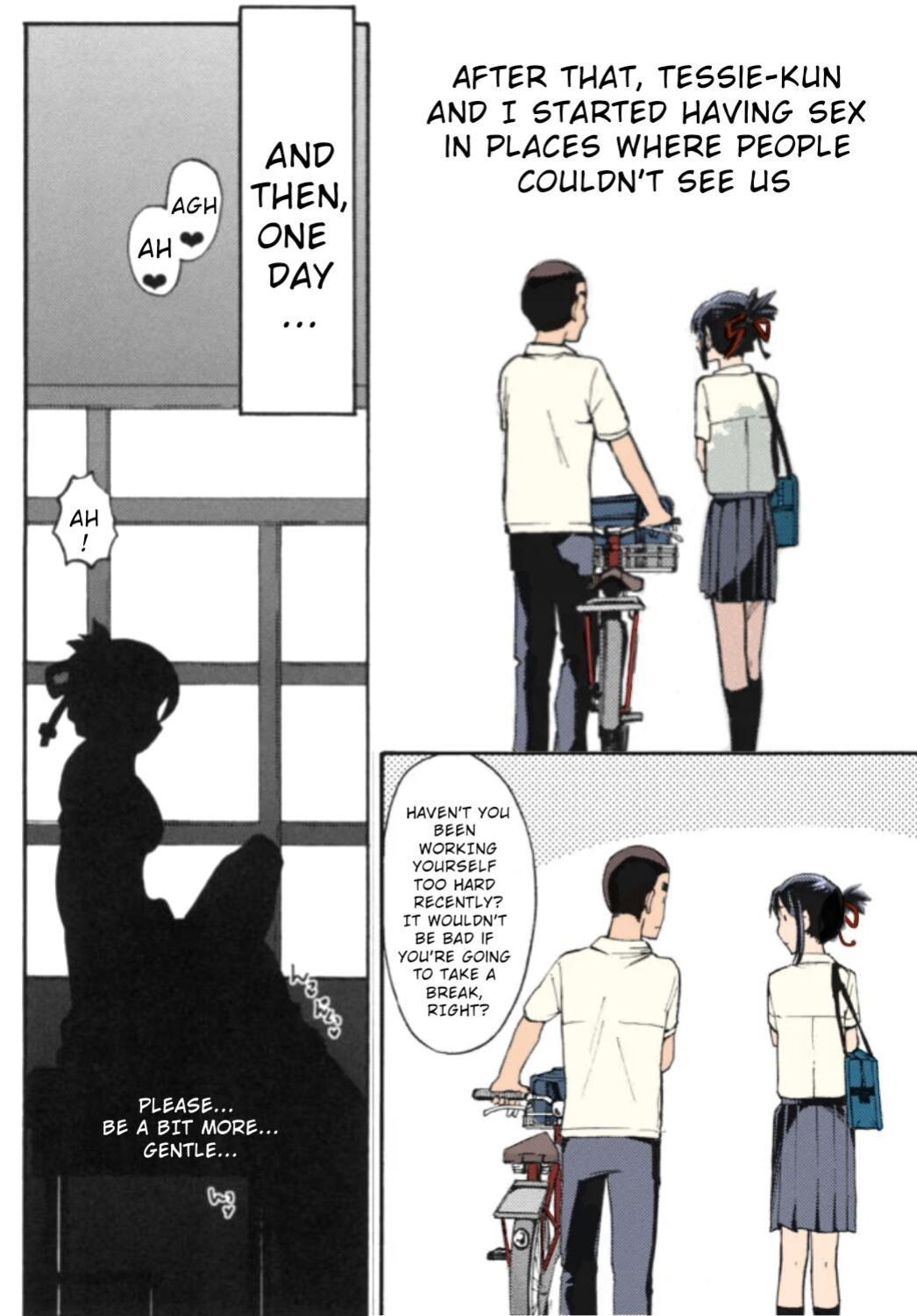 Kimi no Na wa. - & and & - Mitsuha Miyamziu & Teshigawara Katsuhiko (Coelacanth) (colored by mikakucoloring)