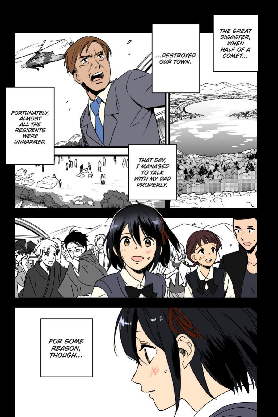 Kimi no Na wa. - & and & - Mitsuha Miyamziu & Teshigawara Katsuhiko (Coelacanth) (colored by mikakucoloring)