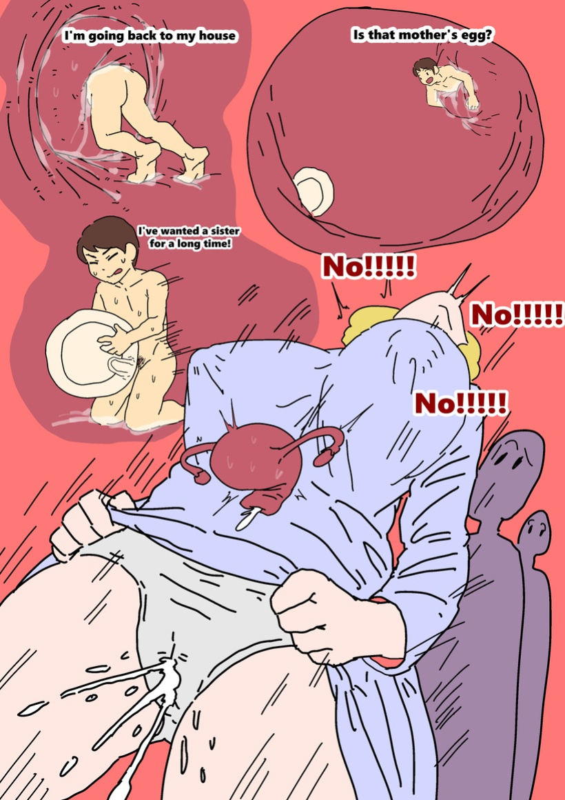 Exploration of the mother's uterus (1-7){by inside}