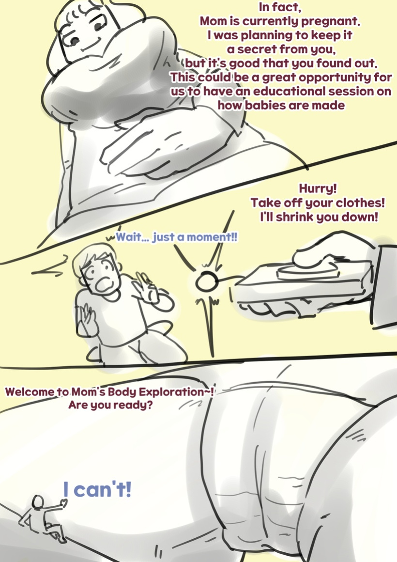 Exploration of the mother's uterus (1-7){by inside}