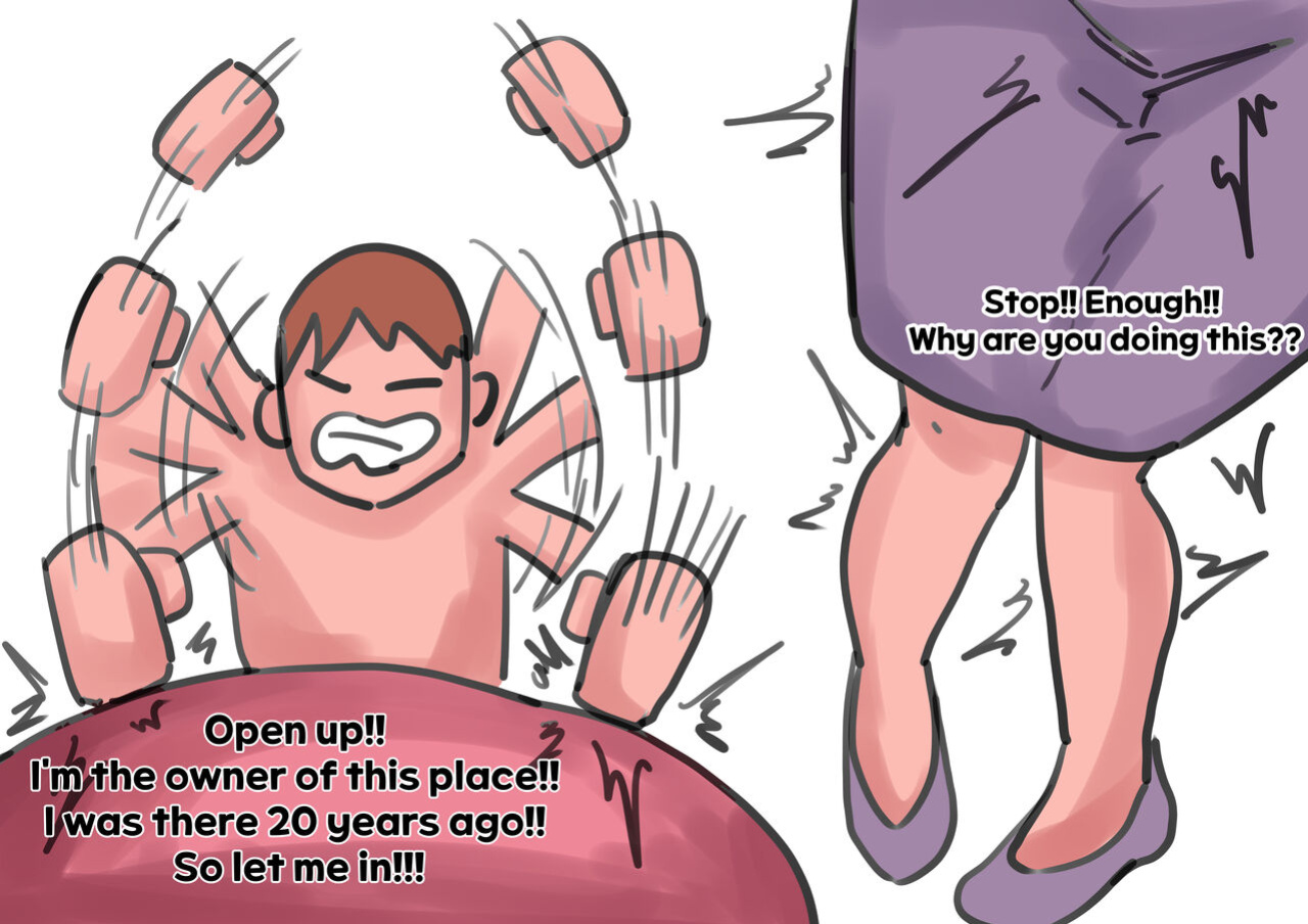 Exploration of the mother's uterus (1-7){by inside}
