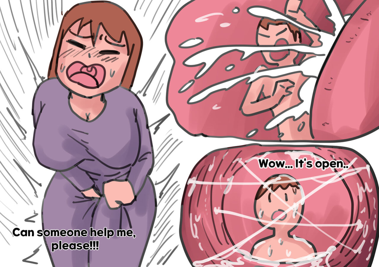 Exploration of the mother's uterus (1-7){by inside}