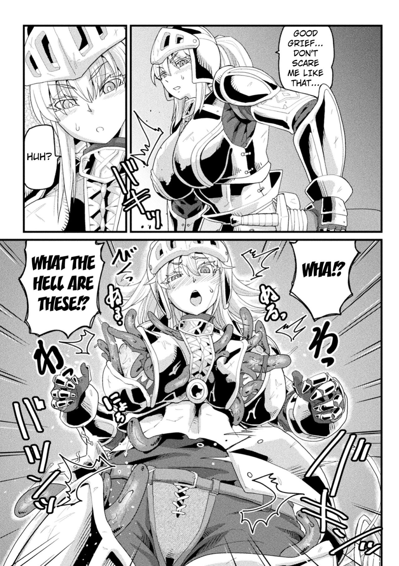 [Sorahara Midoro] The Female Knight Who Succumbs to the %Tentacles (2D Comic Magazine Noroi no Soubi de Ryoujoku Zecchou! Vol.2) [Kuraudo]