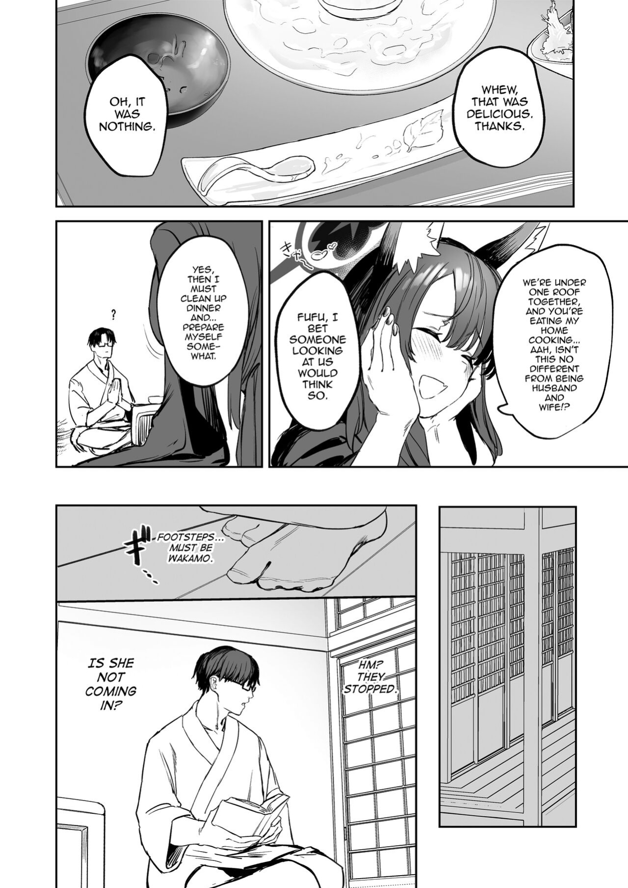 [Kawaraya-Koubou (Kawaraya)] Yane no Shita Wakamo to Futari Omotenashi | Underneath One Roof, Together With Wakamo, Hospitality. (Blue Archive)