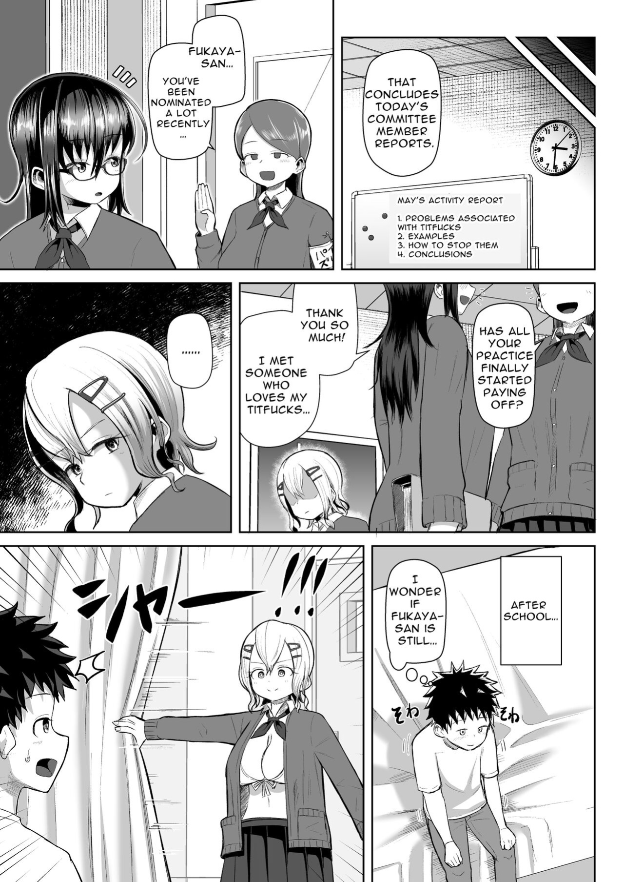 [moriya (tenkomori)] Paizuri iin no 2-ri ga boku o toriau!!? | Two Titty Fuck Committee Members Fight Over Me!!? [Fyuriostranslations]