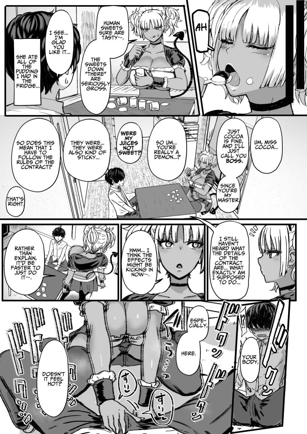 [NOSEBLEED (Miyamoto Issa)] Kuro-Gyaru Succubus Maid Devours Her Master [Benri]