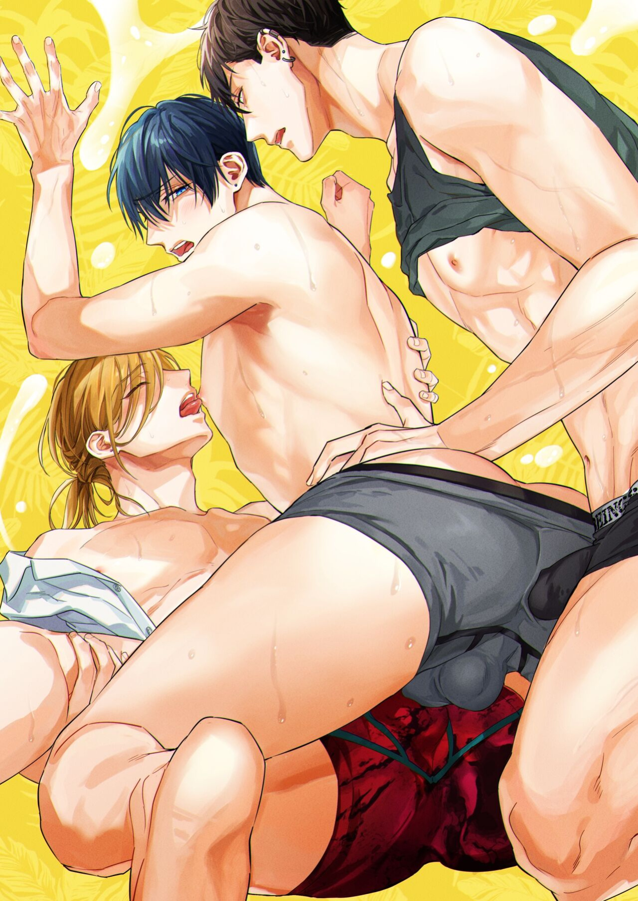 [NS (Nabara Shouko)] Tachi to Neko Docchi ga Ii no? | Top or Bottom? 3 ~Vacation 3-way Sex~