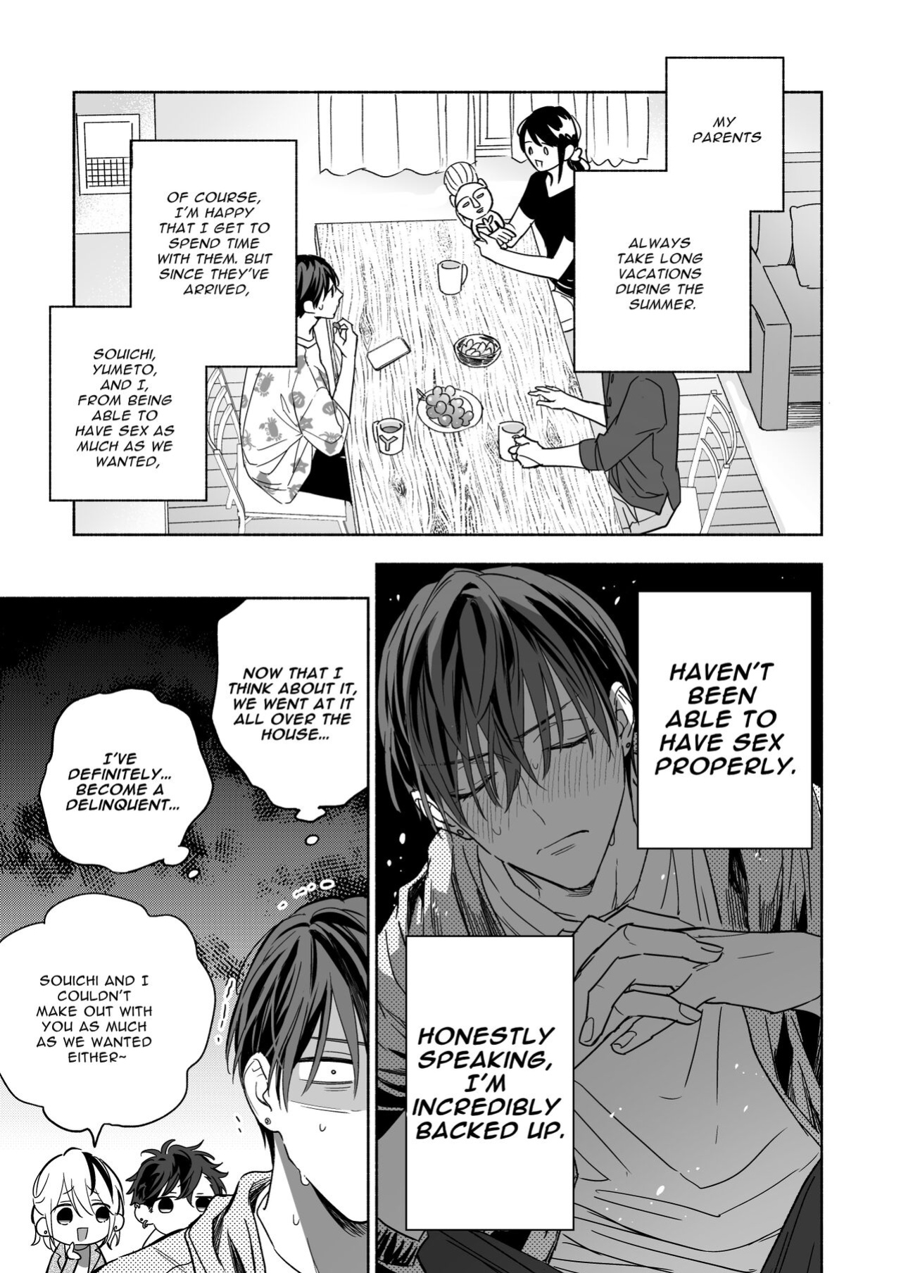 [NS (Nabara Shouko)] Tachi to Neko Docchi ga Ii no? | Top or Bottom? 3 ~Vacation 3-way Sex~