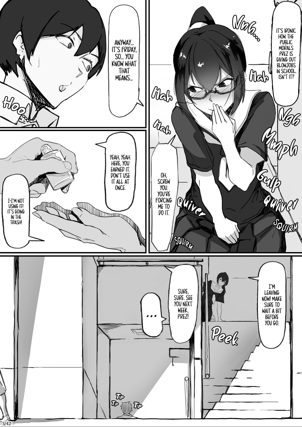 [Ichijikushirabe Shiki (Shirabe Shiki)] Fuuki Iinchou wa Kusuri ni Yowai 2 | Public Morals Prez Can't Resist Drugs 2 [Fap It Scans]