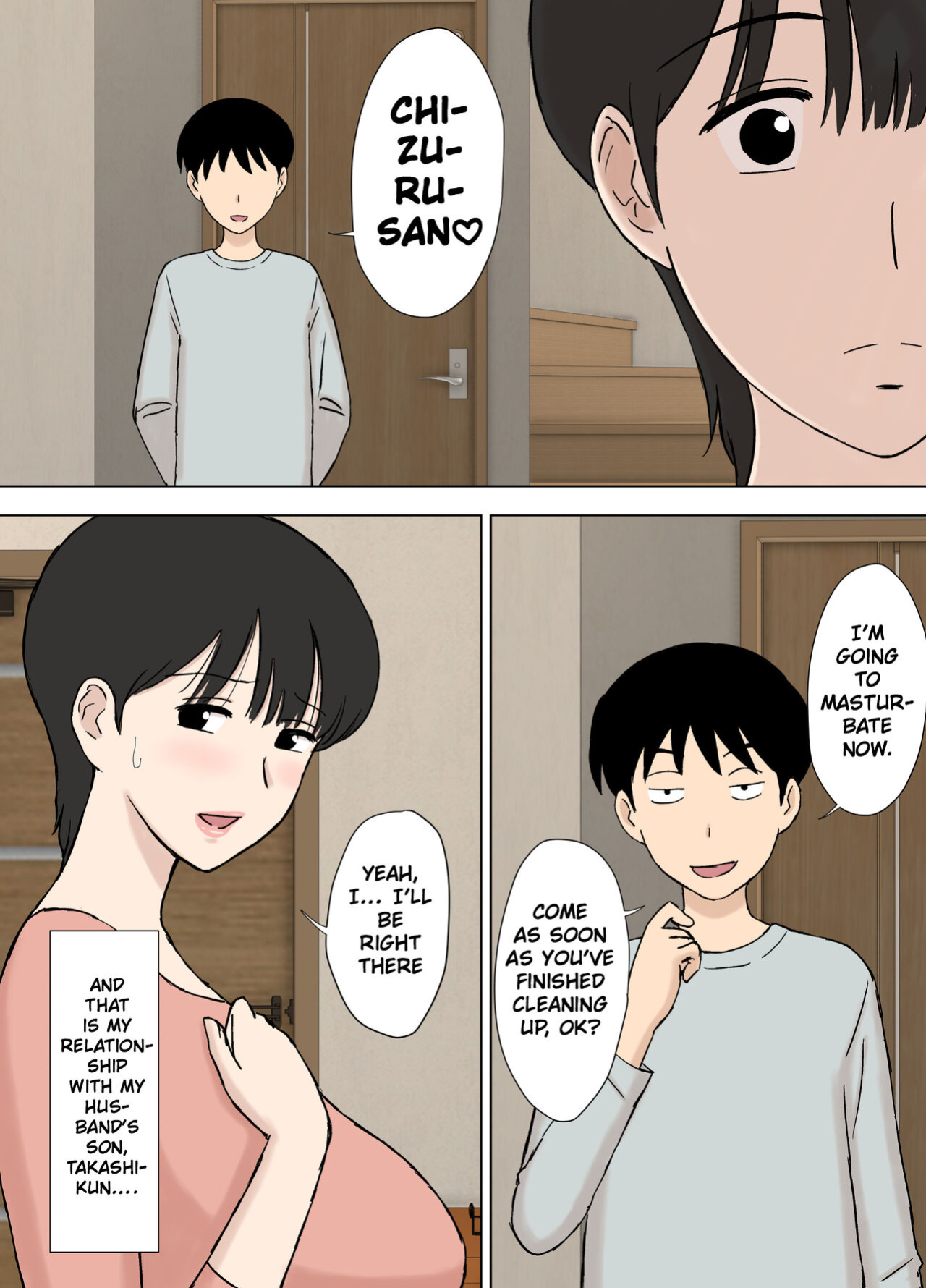 [Urakan] Juujun Mama no Chizuru-san to Otto no Tsurego | The Obedient Chizuru-san And Her Stepchild [Chalklog]