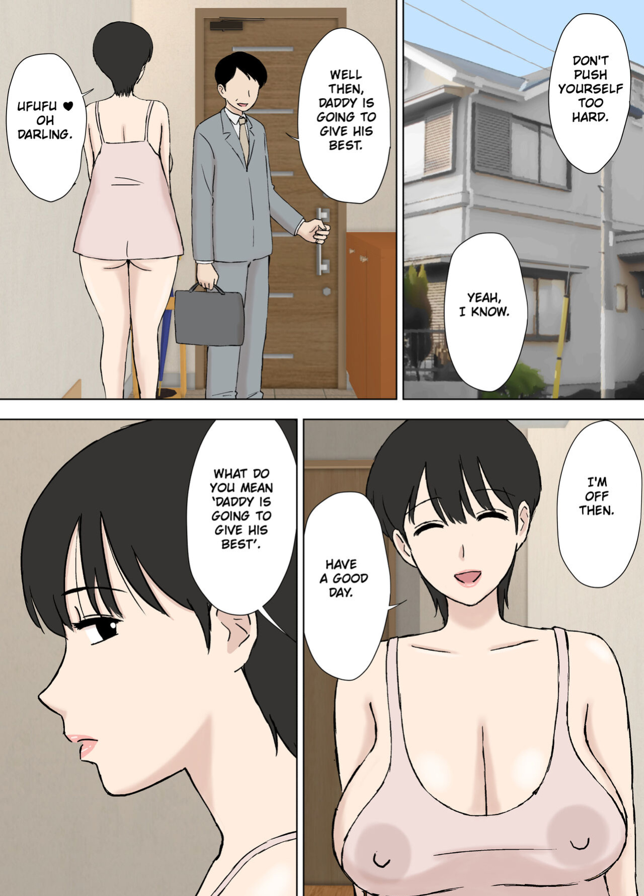 [Urakan] Juujun Mama no Chizuru-san to Otto no Tsurego | The Obedient Chizuru-san And Her Stepchild [Chalklog]