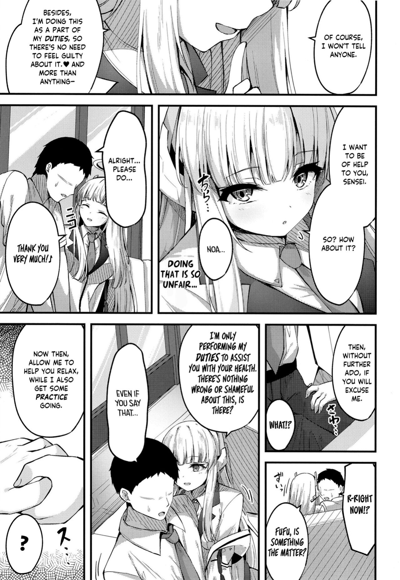 [Tsukuten (Madoka Tsukumo)] Seishori NOR Asobi - Ryoute ni Sensei to Yuuka-chan | Sexual Release NOR Toying - Sensei and Yuuka-chan wrapped around my fingers! (Blue Archive) [Tea Party Scans]