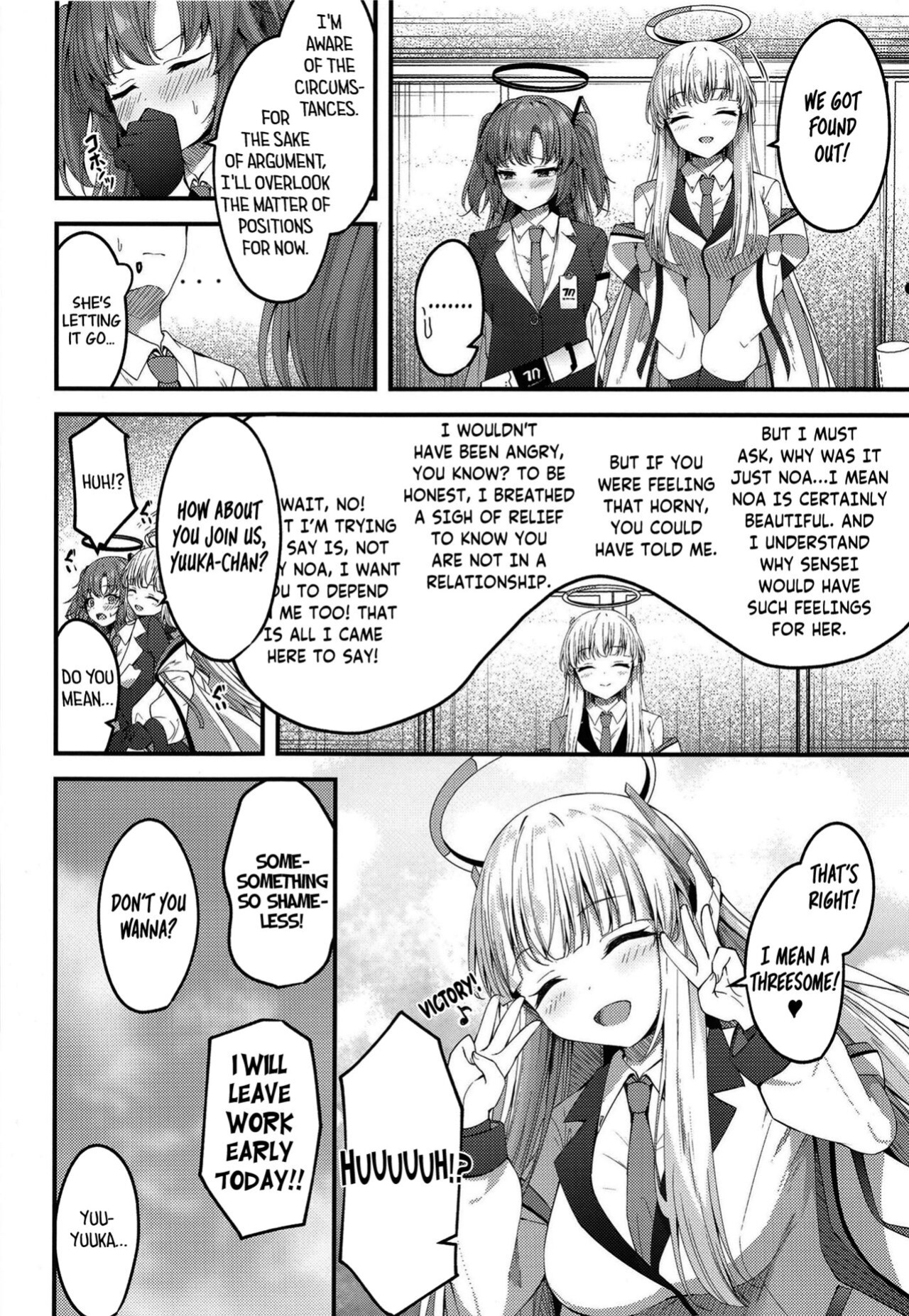 [Tsukuten (Madoka Tsukumo)] Seishori NOR Asobi - Ryoute ni Sensei to Yuuka-chan | Sexual Release NOR Toying - Sensei and Yuuka-chan wrapped around my fingers! (Blue Archive) [Tea Party Scans]