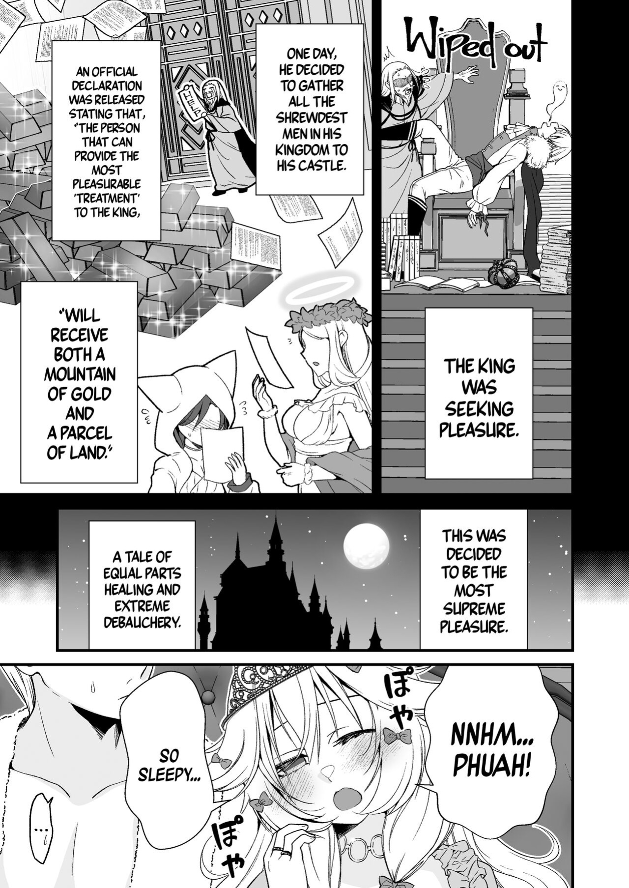 [Whisp (Ariichi Kyuu)] Nemuri Hime no, Mucchimuchi na Karada de Shasei no Osewa shite Morau | Let A Sleeping Princess Care For Your Ejaculation Needs With Her Voluptuous Body [A Cool Person]
