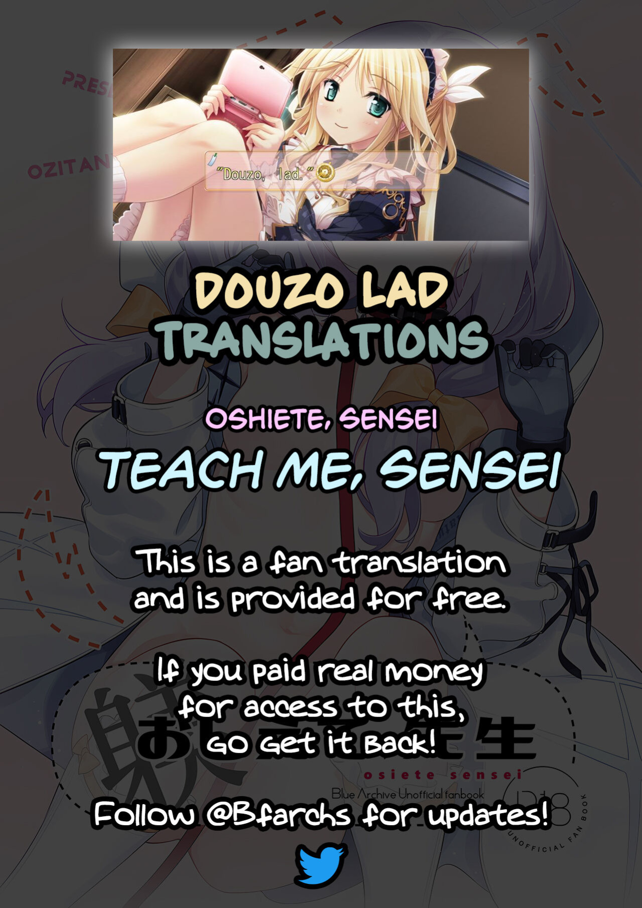 (C103) [Ozitan Yasan (Mameojitan)] Oshiete, Sensei | Teach Me, Sensei (Blue Archive) [Douzo Lad Translations]