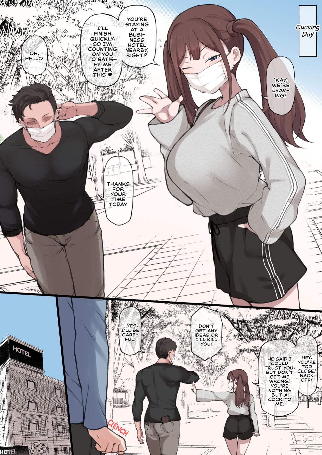 [Doushia (Terasu MC)] Boku no Netorase Seiheki ni Tsukiatte kureru Kanojo | A Girlfriend Who Plays Along with My Cuckold Fetish + Prequel + CG [Defan752 & Tekkamaki]