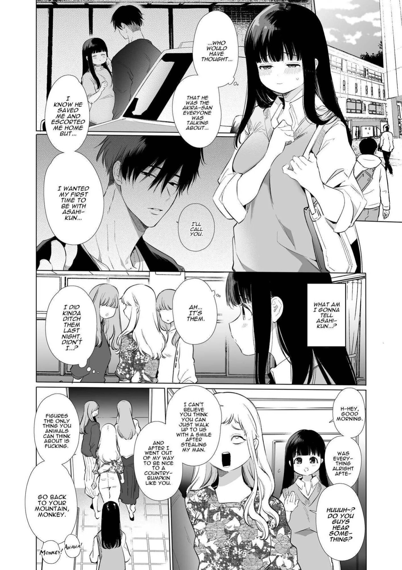[Yatomomin (Yamamoto Tomomitsu)] Mayu-chan NTR ~Daigaku Shingaku no Tame Joukyou Shita Kanojo ga Onzoushi ni Tsukamari Dekiai Sarete Shimatta~ | Mayu-chan NTR ~Big Dick in the Big City~