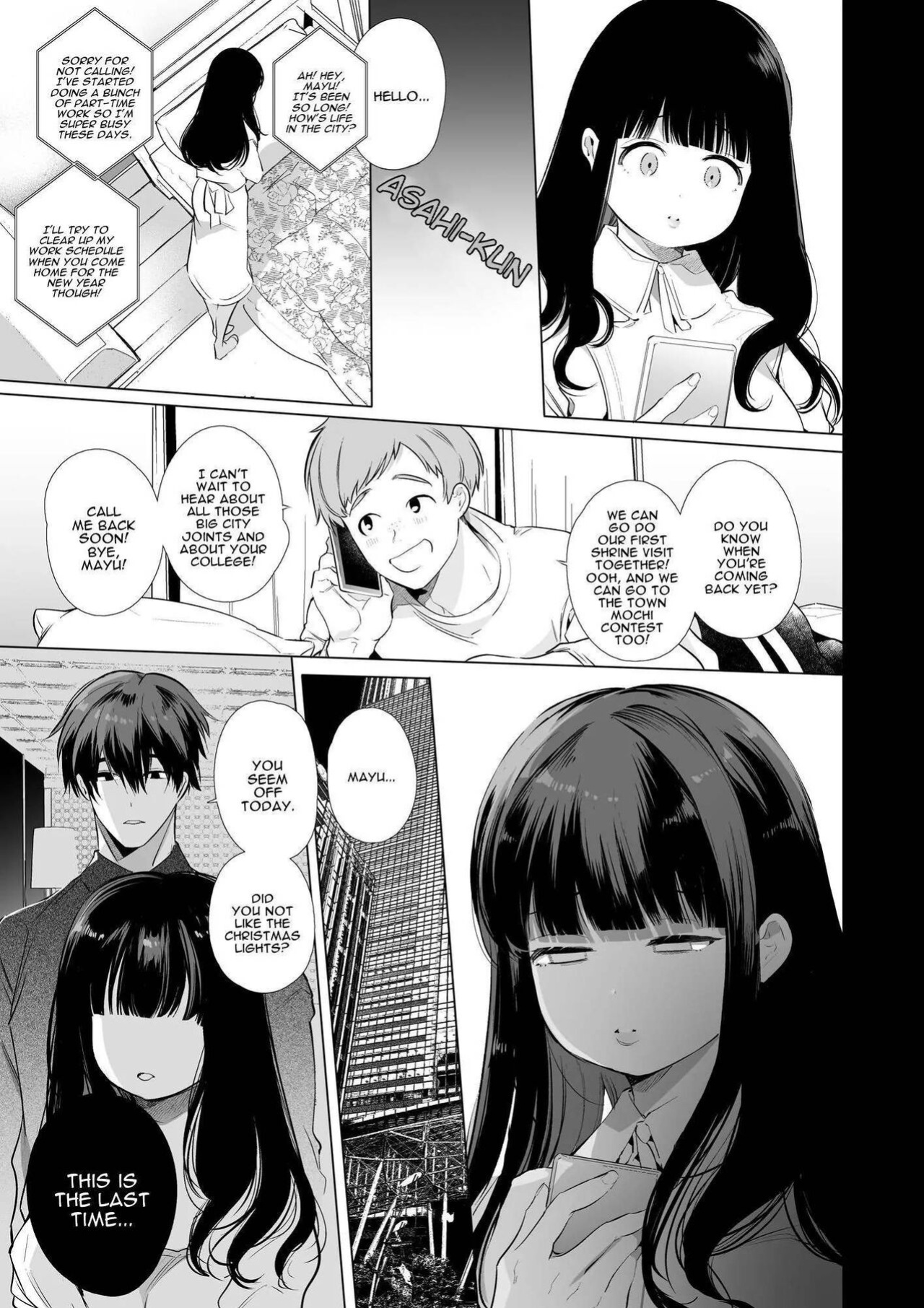 [Yatomomin (Yamamoto Tomomitsu)] Mayu-chan NTR ~Daigaku Shingaku no Tame Joukyou Shita Kanojo ga Onzoushi ni Tsukamari Dekiai Sarete Shimatta~ | Mayu-chan NTR ~Big Dick in the Big City~