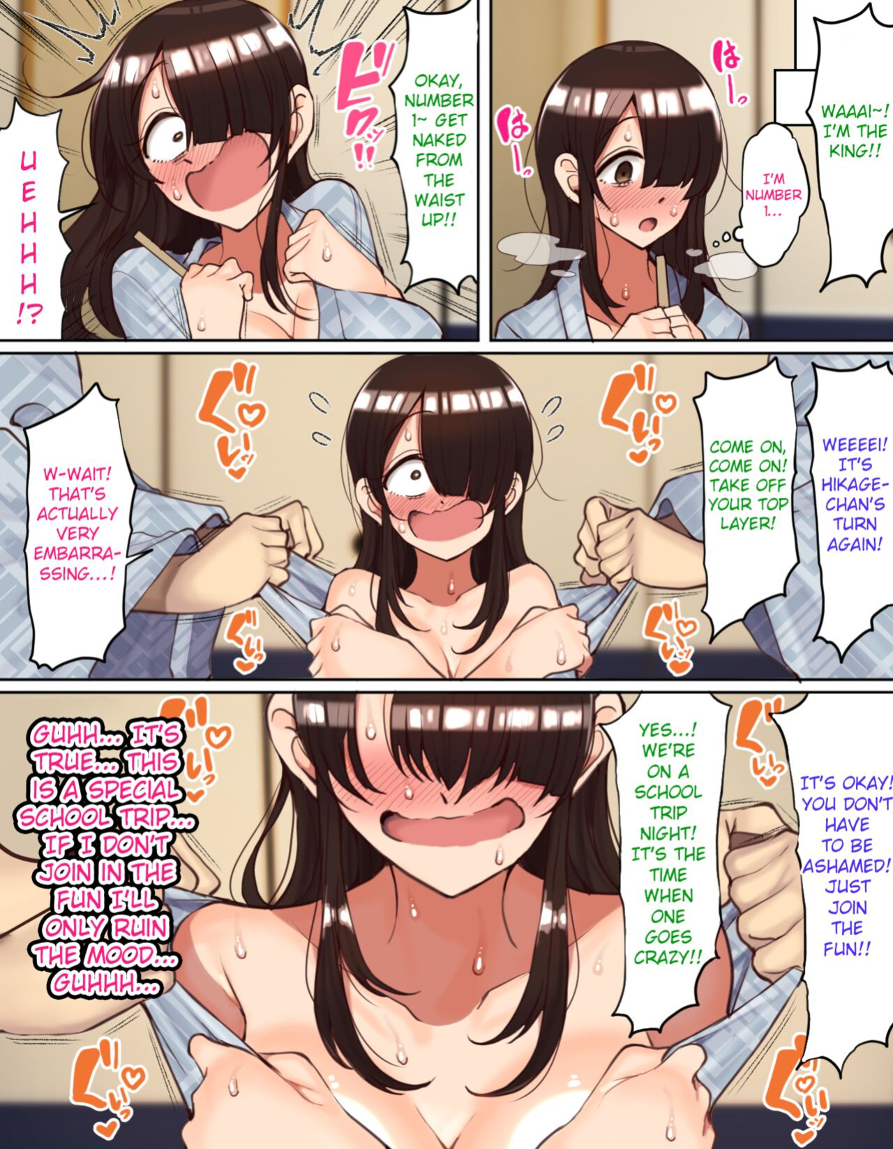 Gloomy-Chan ended up in a lively group on a school trip!